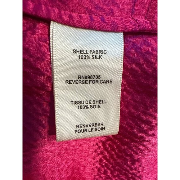 Rebecca Taylor Hot Pink 100% Silk Ruffle Dress With Elastic Waist - Size 4 EUC - Picture 5 of 7